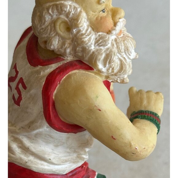 Santa Claus Playing Basketball Sports Holiday Ceramic Figurine 5" Tall (READ) - Picture 8 of 13